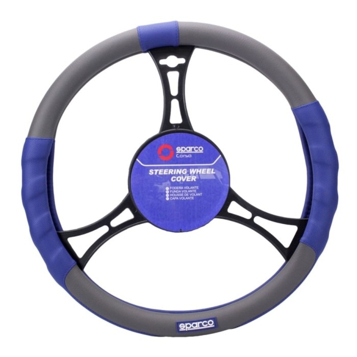 ✨Baru Sparco Sarung Stir Mobil Classic Biru Abu2 / Cover Stir Mobil Sparco Terbatas