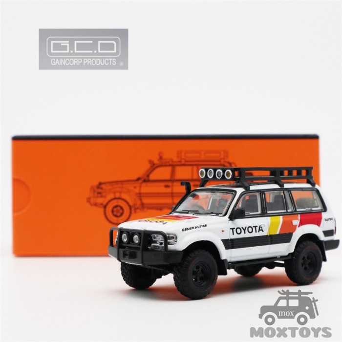 [New] Gcd 1:64 Toyota Land Cruiser Lc80 W/Roofrack Rhd Black Wheels Edition Terbatas