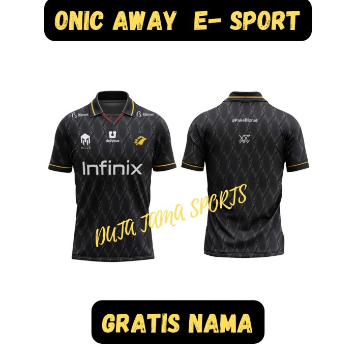Bestseller Jersey Onic Esports Msc 2023 Away Hitam Full Printing Premium Freenama