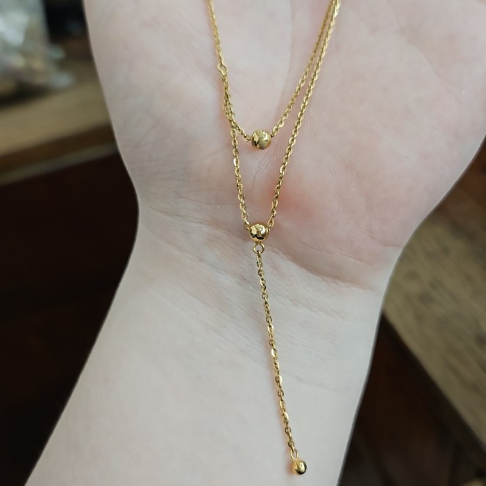 ✨Sale Kalung Koye Nori Ubs Polos Bulat Emas Asli 750 75 17K Gold Simple Terbaru