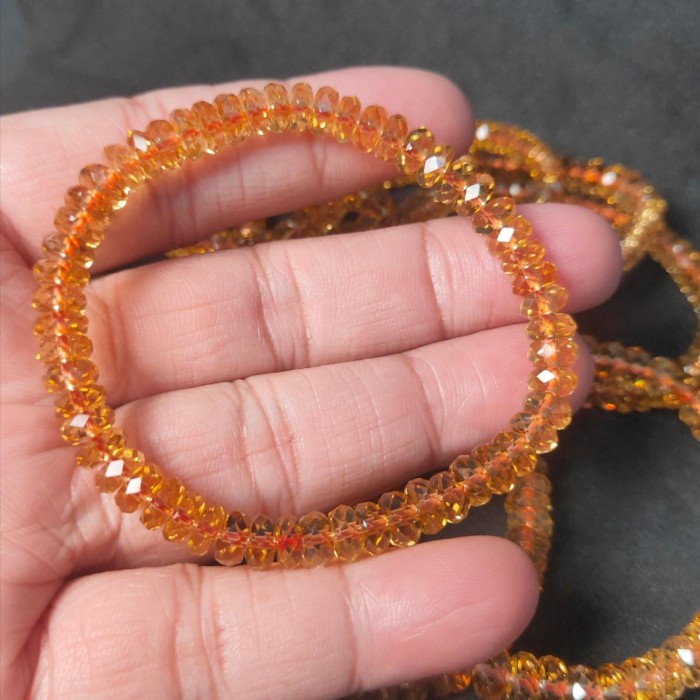 ✨Sale Bracelet / Gelang Citrine Rondelle Faceted 3-4*6-65Mm Bead Grade 5A Diskon