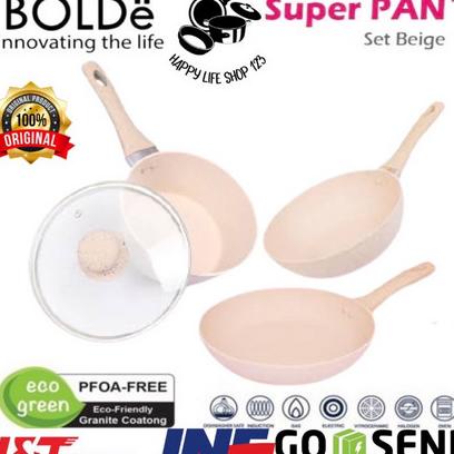 Bolde Super Pan Beige Granite/Panci Set Bolde 3+1 Pcs