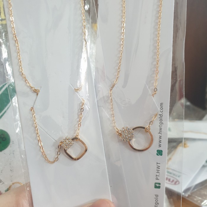 ✨Sale Kalung Hwt Ring Bulat Kotak Emas Asli 375 8K Gold Emas Asli Fashion Limited