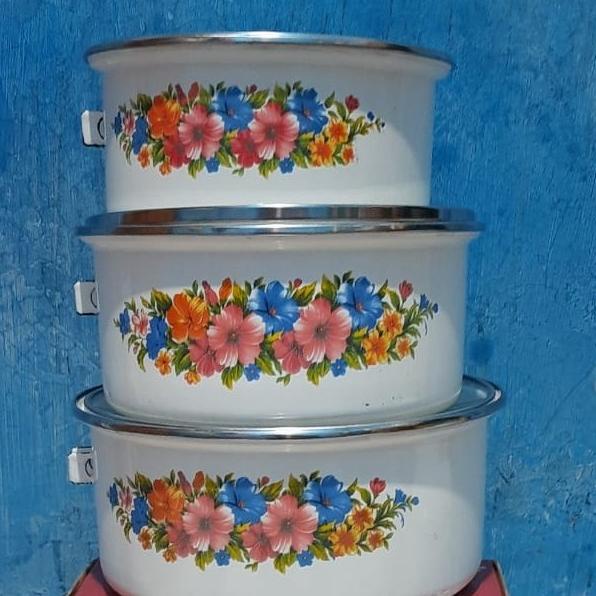 Panci Susu Set Enamel Reona Isi 5Pc