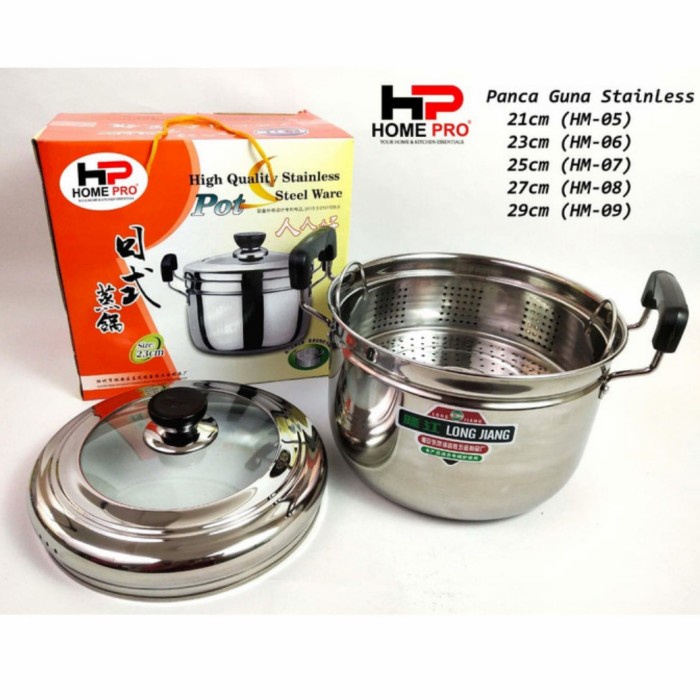 ✨Baru Home Pro Panci Kukus Stainless Steel 27Cm/Panca Guna Stainless 27Cm Diskon