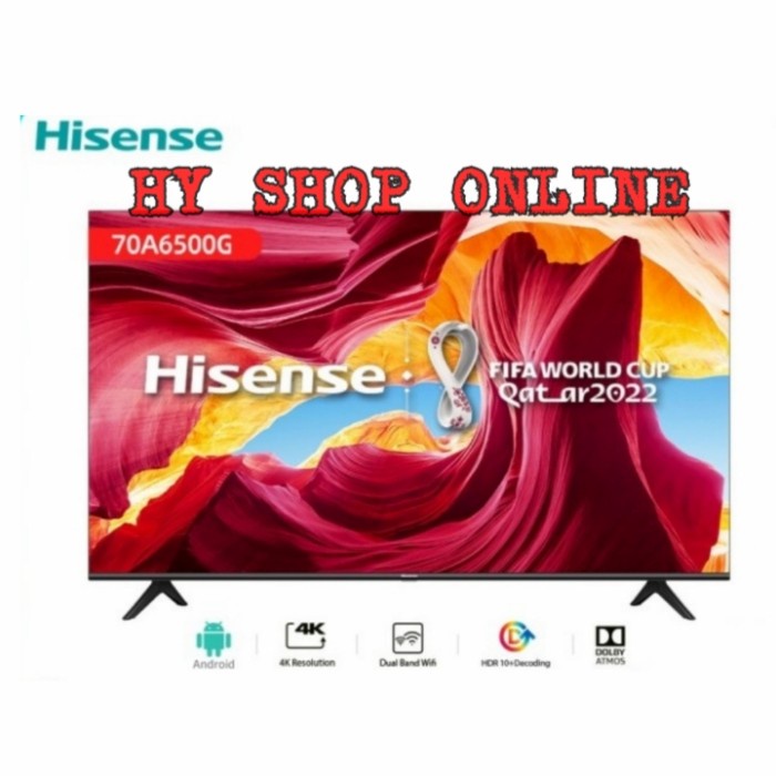 ✨Ori Hisense 70A6500G Tv Led 70 Inch Android 4K Uhd Bezeless Smart Tv Resmi Bisa Sameday