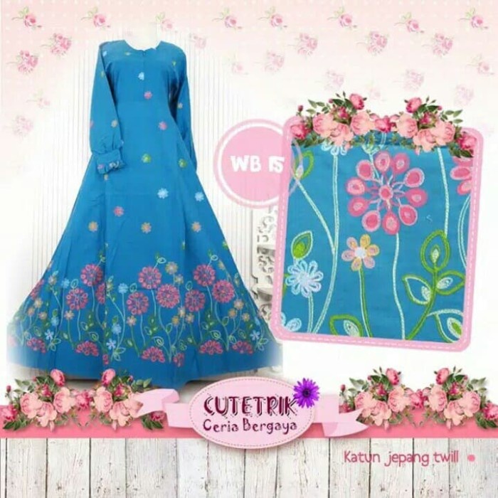 [Original] Gamis Ibu Cutetrik Turquoise/ Gamis Couple Ibu Dan Anak / Limited
