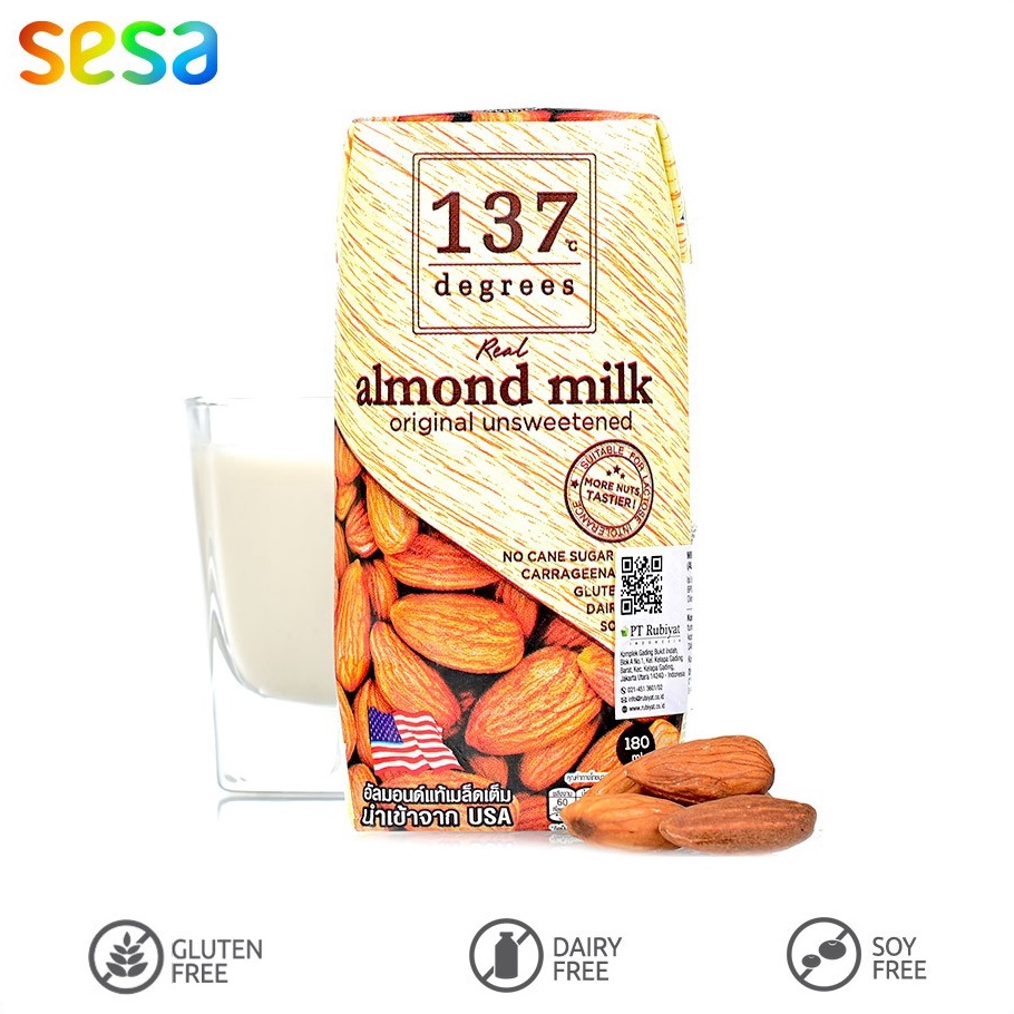 

Murah 137 Degrees - Almond Milk Original Unsweetened 180 ml