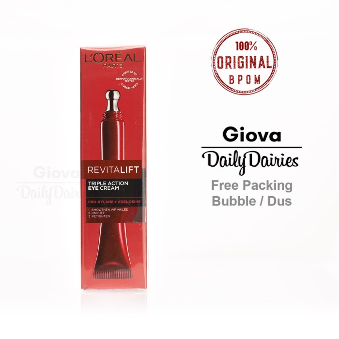 [Original] Loreal Revitalift Laser X3 Anti Aging Transforming Eye Cream 15Ml Terbaru