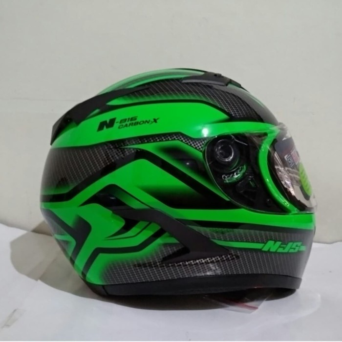 ✨New Helm Njs Shadoe N -816 Carbon - X Green Stabillo Bisa Sameday