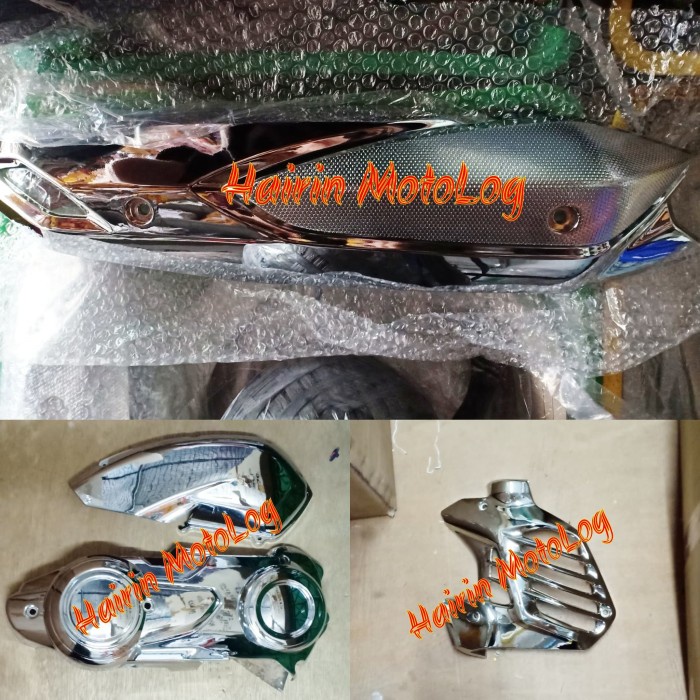 ✨New Ori Paket Variasi Aerox 155 Crom Tutup Knalpot  Tutup Radiator  Cvt Diskon