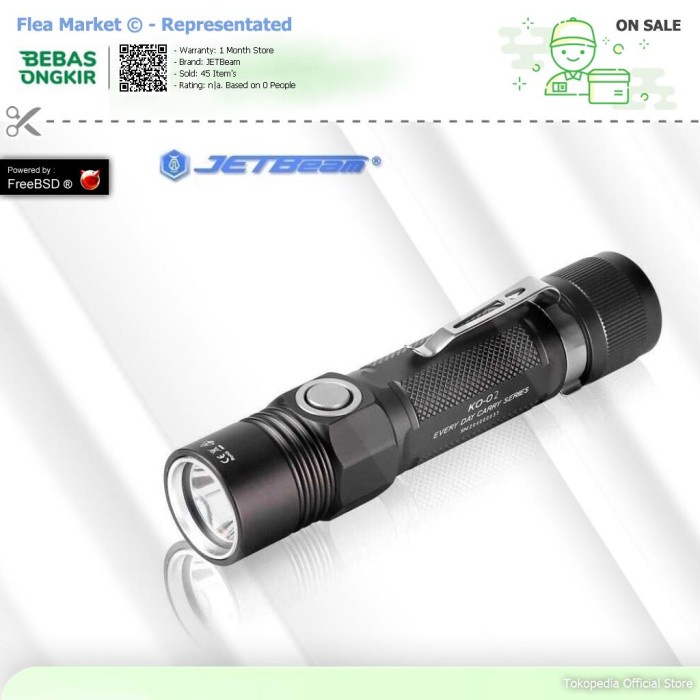 {NezShop} JETBeam Senter LED CREE XHP35 2000 Lumens - KO-02 V2.0 - Hitam JETBeam Murah