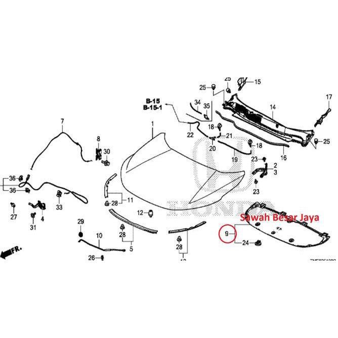 Insulator Hood Peredam Panas Suara Kap Motor Kap Mesin Crv Turbo Rw