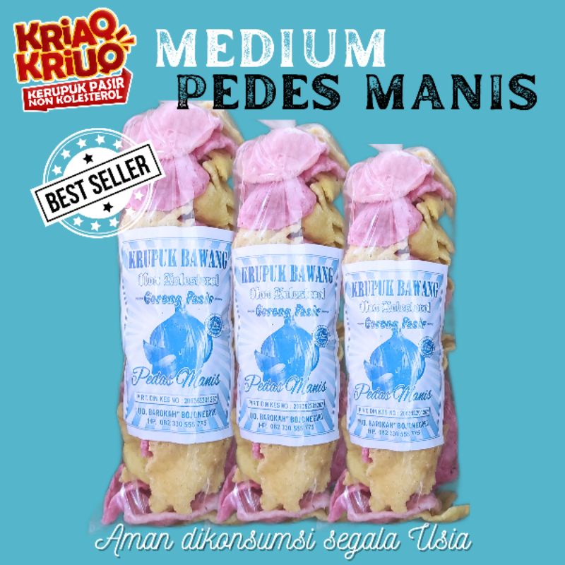 

KRIAQ KRIUQ - Kerupuk Bawang tanpa Minyak Pedes Manis