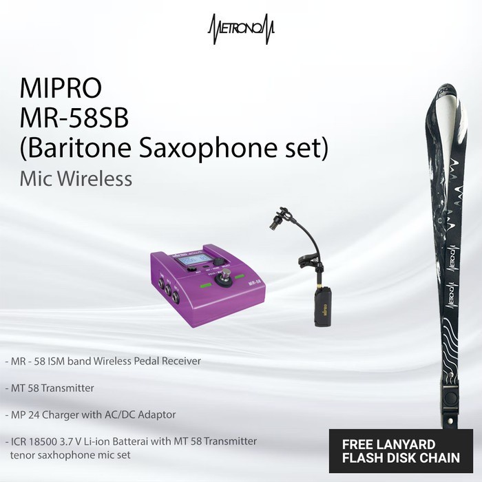 

✨Sale Mic Saxhophone Wireless Mipro Mr - 58St Tenor Saxophone Set Berkualitas