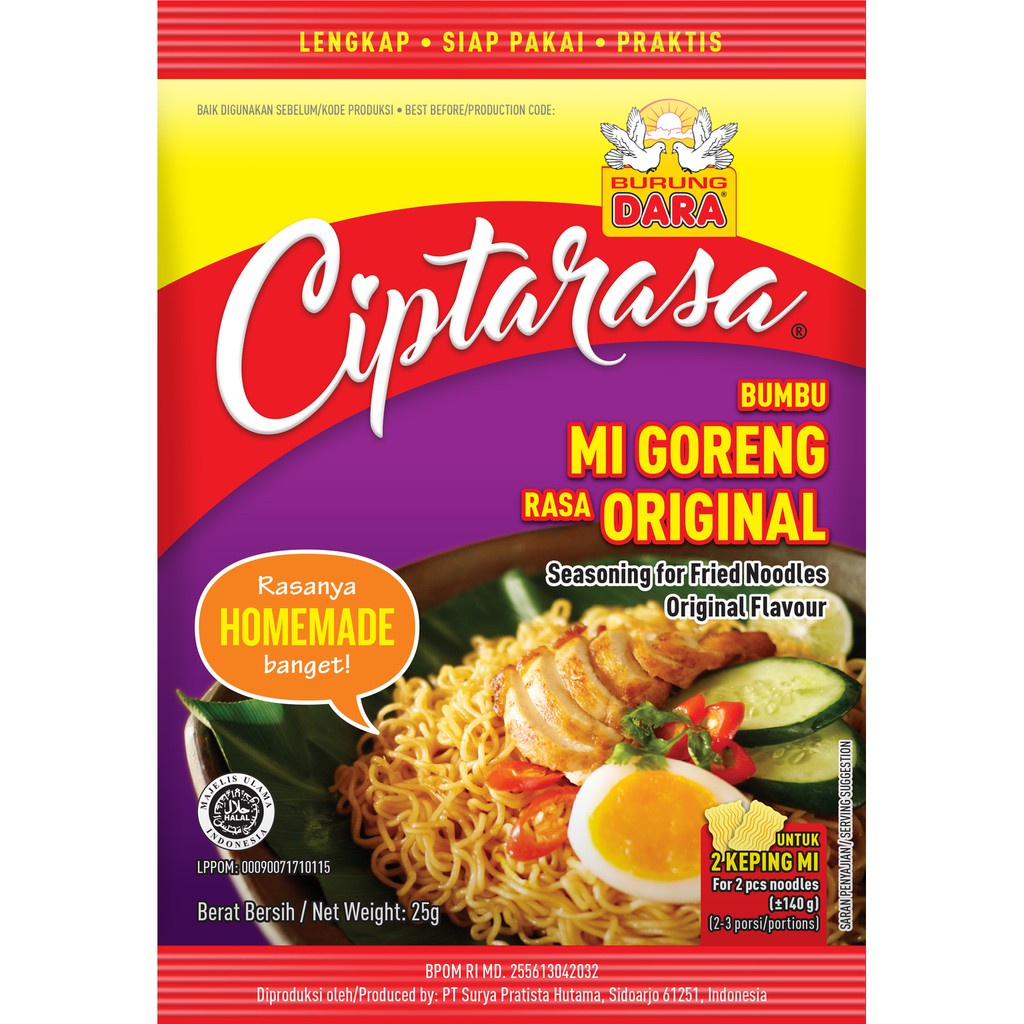 

Bumbu Mi Goreng Ciptarasa Dus (60 pcs)