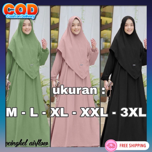 Set Gamis Dan Kerudung Gsmis Khimar Gamid Kerudung Syar'I Dress Pesta Kondangan Dres Korea Style Bju