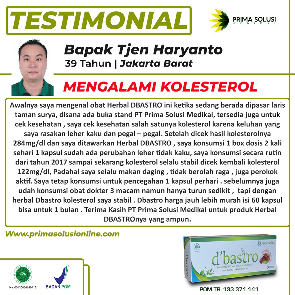 INTAPANNO D'Bastro Obat Stroke 60 Kapsul Dbastro Jamu Tradisional Halal BPOM INO-DBS-60