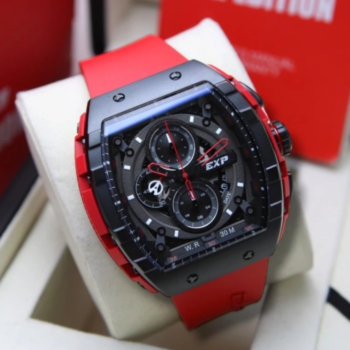 ✅Sale Jam Tangan Pria Expedition 6782 Merah Hitam Original Berkualitas