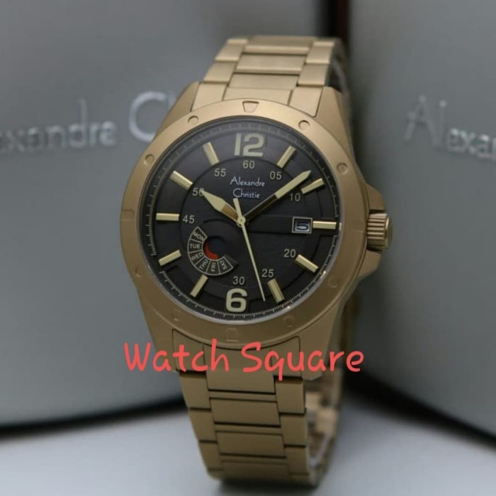 ✅Original Jam Tangan Pria Alexandre Christie Original Ac6536 Bronze Black Terbatas