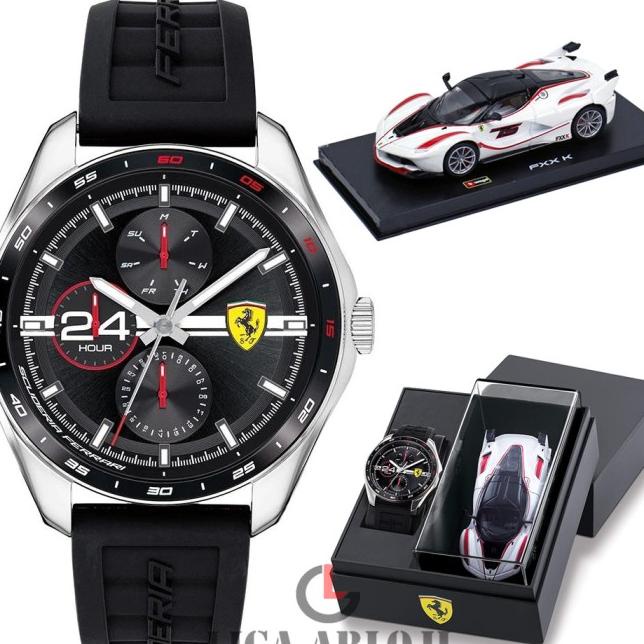 Ferrari 0870045 - Jam Tangan Pria - Bonus Miniatur Ferrari - Original