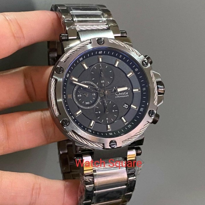 ✅Ori Alexandre Christie Original Ac6561 Grey Jam Pria Original Terbatas