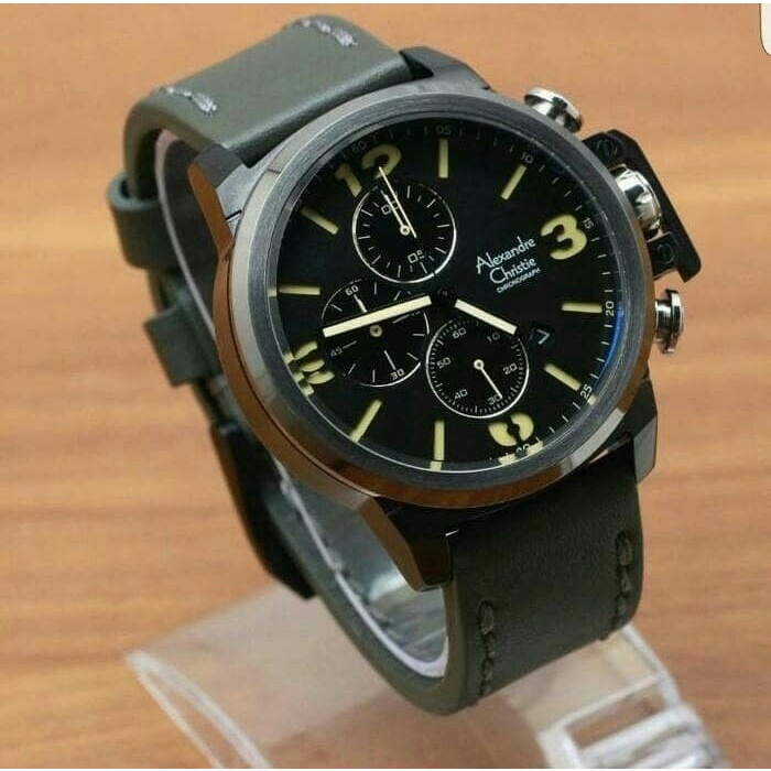 ✅Termurah Jam Tangan Alexandre Christie Ac6280 Mc / Ac 6280 Silver Green Leather Terbaru