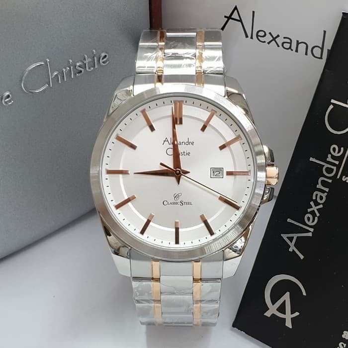 ✅Ori Alexandre Christie Ac 8404 / Ac 8404Md Silver Combi OriginalGaransi Bisa Sameday