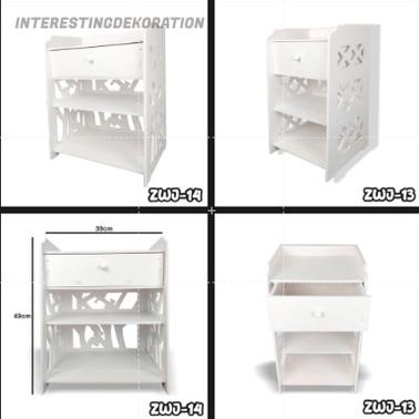 Meja Shabby Rak Buku Meja Sudut Minimalis rak kosmetik - AURORA FURNITURE STORE