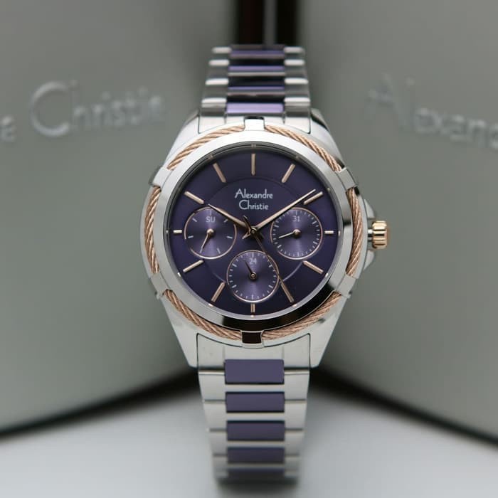 ✅New Alexandre Christie 2841Bf / Ac2841 Silver Purple Original  Garansi Terbatas