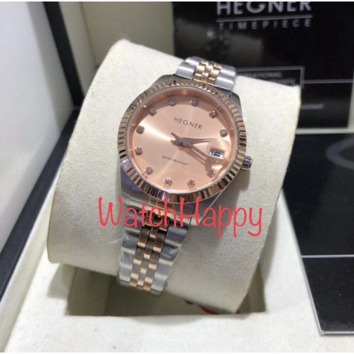 ✅Ori Hegner 1703 Hw1703 Hw 1703 Ladies Silver Rose Gold Dial Rose Original Bisa Sameday