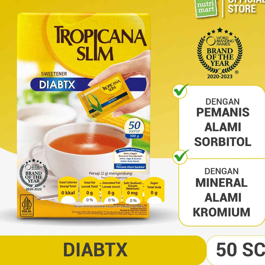 

12.12 BRANDS FESTIVAL Tropicana Slim Sweetener Diabtx 50 Sachet - Pemanis untuk Diabetesi !