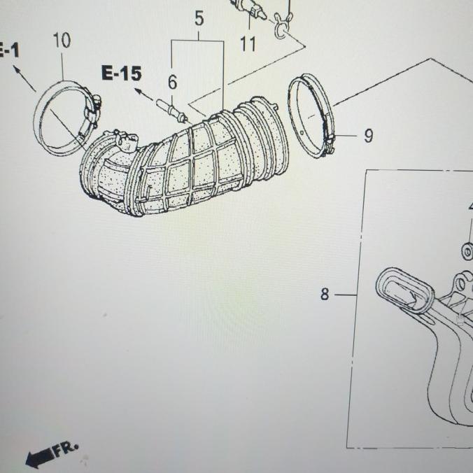 Hose Air Flow Selang Hawa Filter Udara Mesin Tube Honda New Crv Gen2