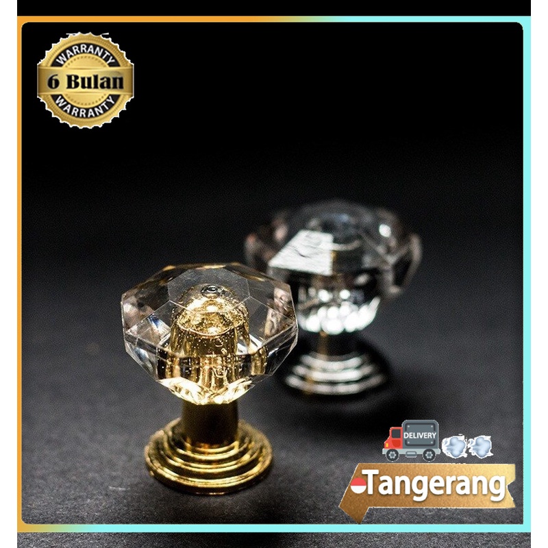 Crystal Knob Kenop Kristal Tarikan Laci Bulat Crystal / Pegangan Lemari/ Pegangan Laci