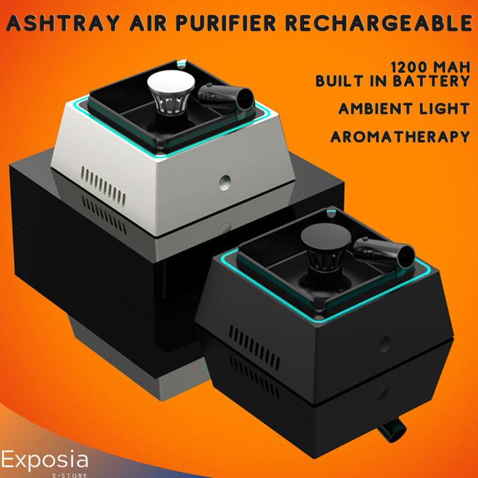 Ashtray Air Purifier Rechargeable Asbak Penyaring Asap Rokok Aroma
