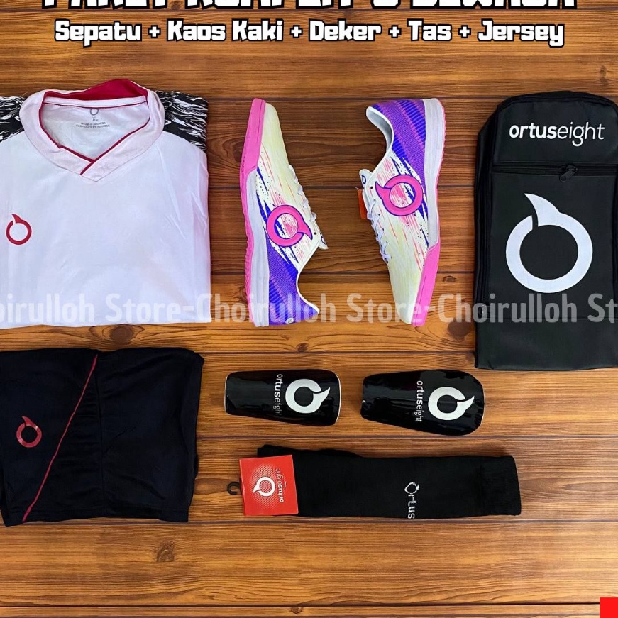 12.12 MALL SEPATU FUTSAL DEWASA ORTUSEIGHT LEGION WHITE PAKET KOMPLIT 