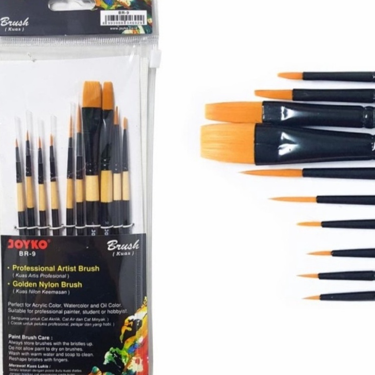 

(E31☆] Kuas Lukis Joyko Set 10 Pcs BR-9 / Brush Set!