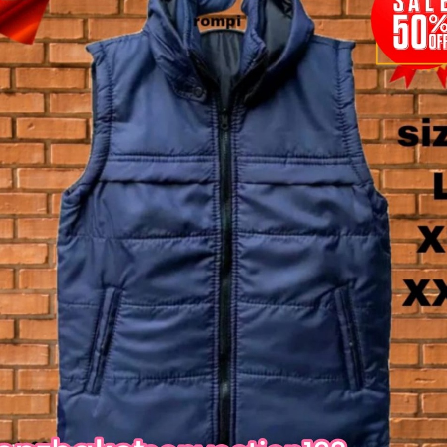 [N3697Q) jaket rompi pria / jaket rompi parasut / jaket rompi keren / jaket rompi motor / jaket romp