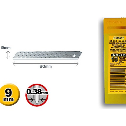 

(B13♪) OLFA Refill Pisau Cutter 9mm AB-10 (10pcs/pack) Spare blade!