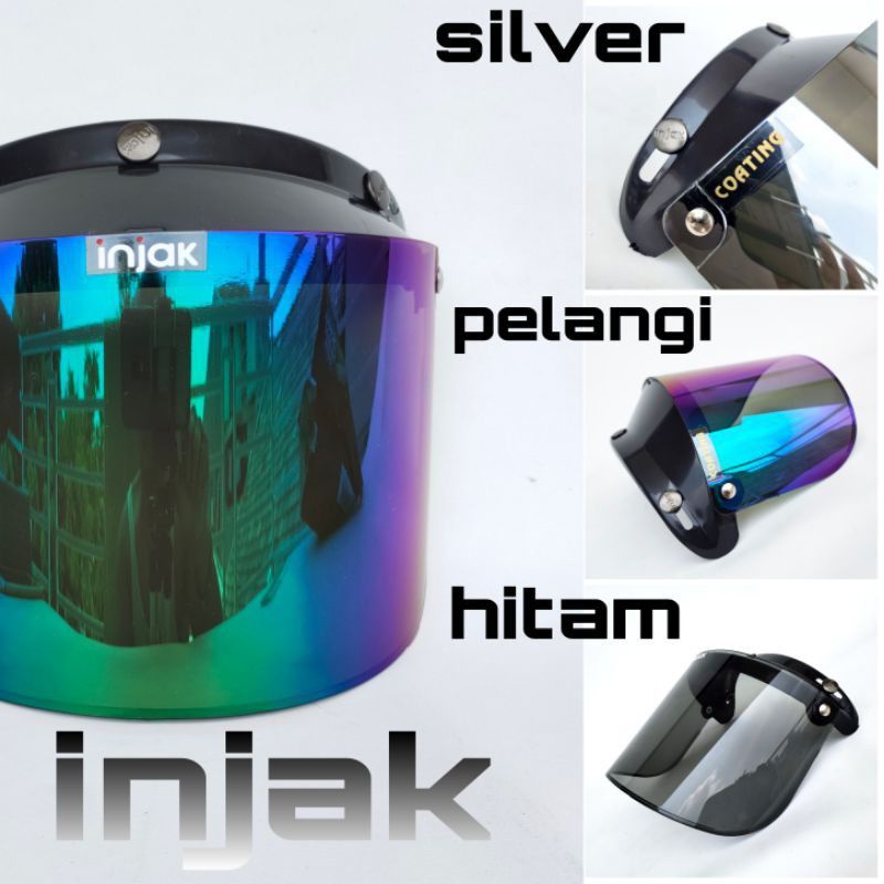 Kaca Datar Injax Dan Batik Original SNI Kaca Helm Bogo flat