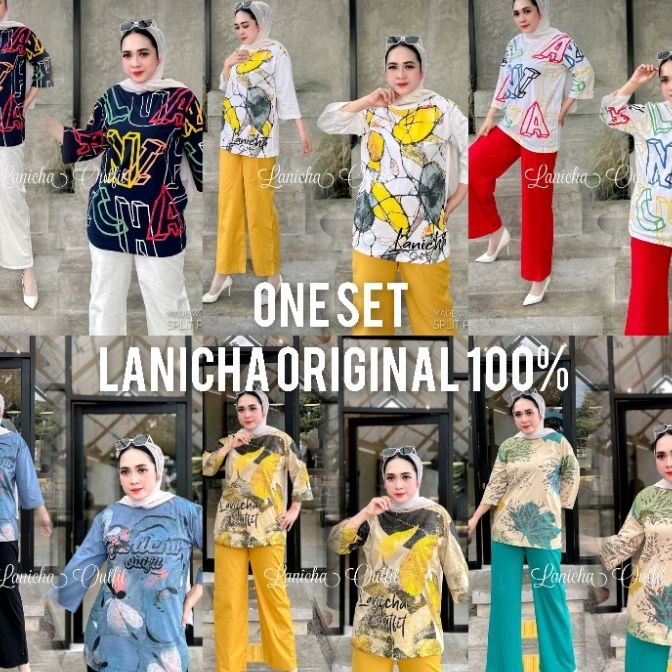 (M8-9✓] VRN ID - ONE SET OVERSIZE LANICHA/SETELAN KAOS OVERSIZE/SETELAN LANICHA/SET TERBARU/LANICHA 