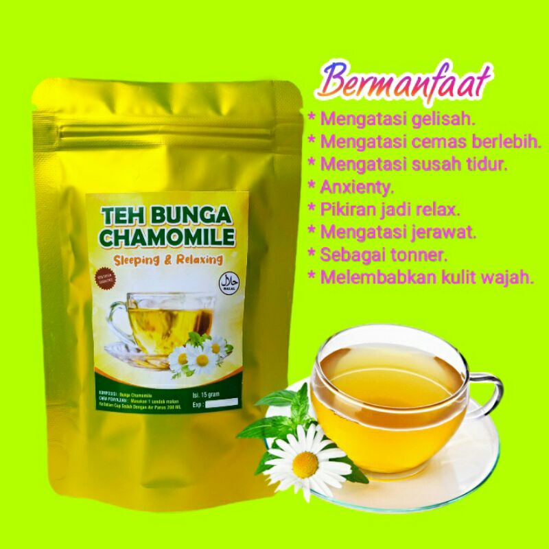 

Teh Bunga Chamomile Premium 50 Gram Bunga Chamomile Obat Imsomnia Alami