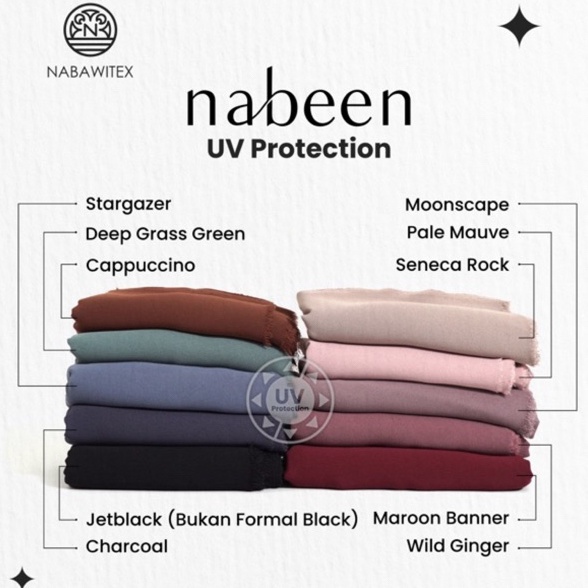 (70X♕➤☯ Bahan Kain Nabeen UV Protection by Nabawitex | bahan abaya gamis pakaian M-41
