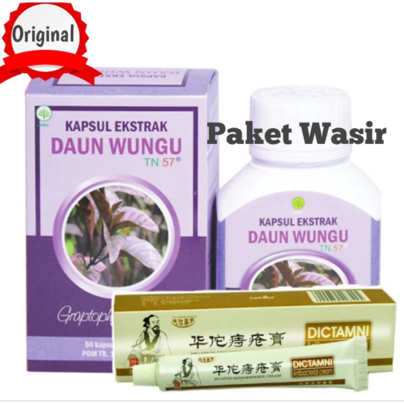 Paket Kapsul Daun Ungu Toga Dan Salep Diktamni Original/Paket Wasir