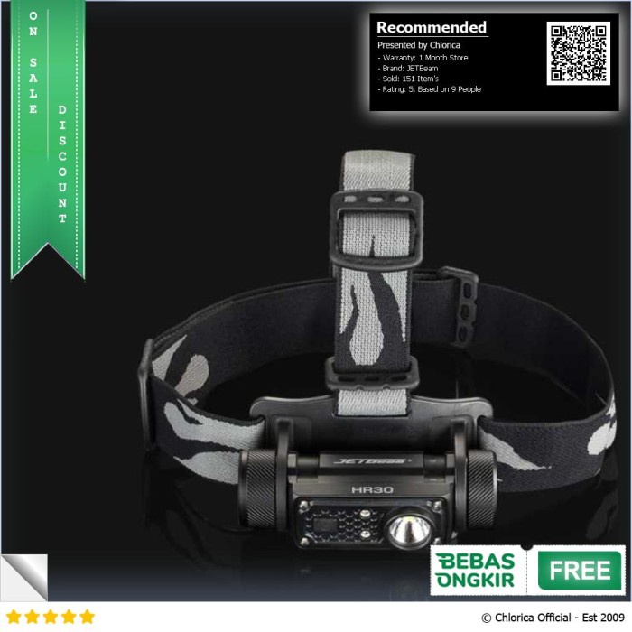 {NezShop} JETBeam Senter Kepala Headlamp SST40 N5 LED 950 Lumens - HR30 - Hitam JETBeam Limited