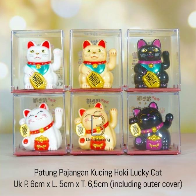 Patung Kucing Hoki Lucky Cat Tangan Gerak Goyang Cina Solar Mini Kecil