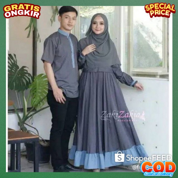 Gamis Pasangan Satu Pasang Kapel Baju Muslim Satu Pasang Gamis Dan Koko Polos Coyple Gamos Dewasa Gs