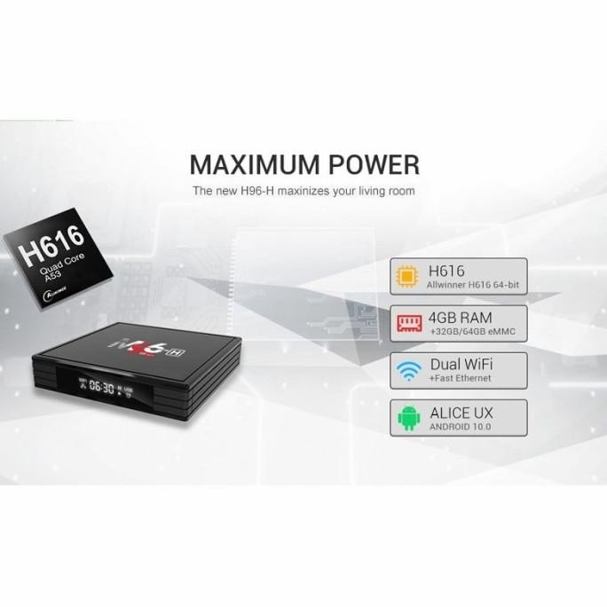 TER-UPDATE SMART TV BOX 4GB 32GB ANDROID 10 H616 M96-H WIFI STB 6K #ORIGINAL