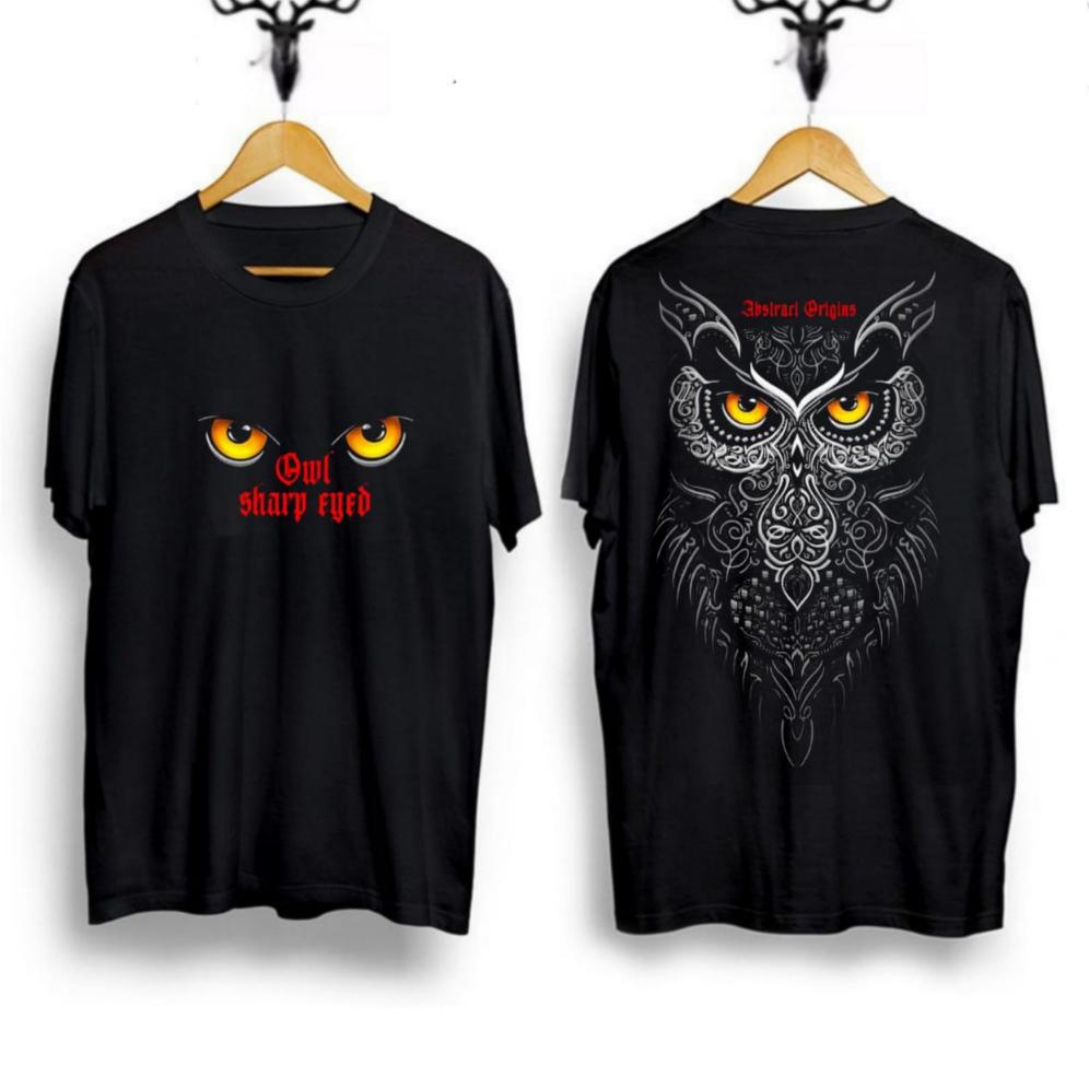 baju kaos T-shirt distro pria wanita lengan pendek baju kaos distro burung hantu baju kaos distro pr