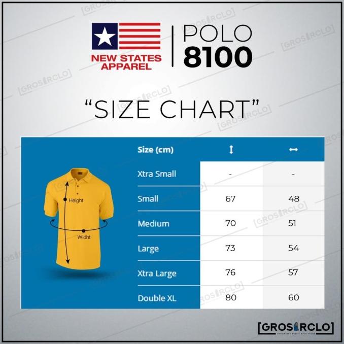 Kaos Kerah Polo New States Apparel Nsa Premium Cotton 8100 S M L Xl